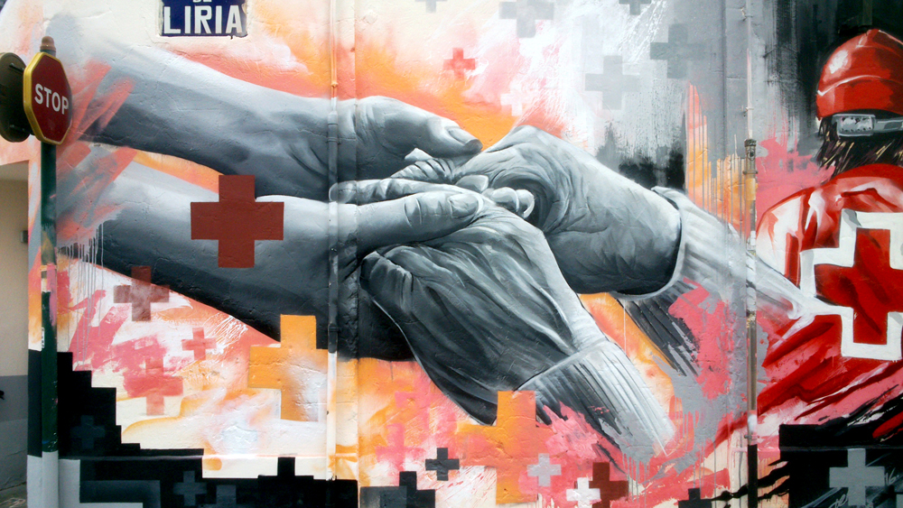 cruzroja detalle manos unidas